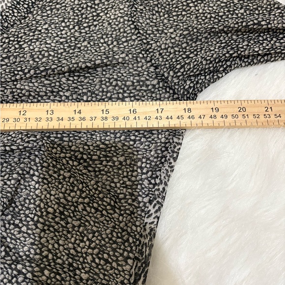 CAbi Sheer‎ Ruched Mesh Snow Leopard Print Button Down Blouse L 241 Stretch Y2K - Picture 5 of 7